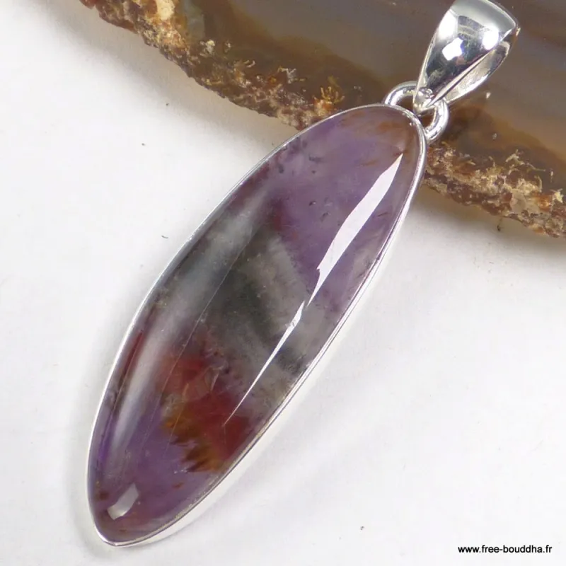 Pendentif Cacochynite Super Seven 5 cm grade AAA - Asymétrique - Pendentifs pierres naturelles
