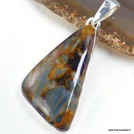 Pendentif Pietersite fauve forme libre AAA argent 925 | Chakras
