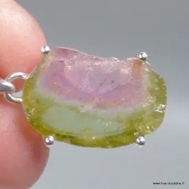 Pendentif Tourmaline Melon authentique - Pierre RARE - Bijoux en Tourmaline Melon d'eau