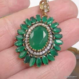 Pendentif oriental en Émeraude – Inspiration turque - Pendentifs pierres naturelles