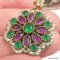 Pendentif oriental rubis émeraude – Rosace style turc