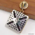 Pendentif oriental carré rubis émeraude – Style ottoman