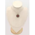 Pendentif rubis oriental rond – Style ottoman, argent et laiton