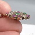 Pendentif turc rubis et émeraude fleur à 4 cœurs – Argent laiton
