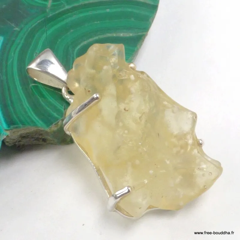 Pendentif Verre de Libye Authentique forme libre - Pendentifs pierres naturelles
