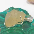 Pendentif Verre de Libye à inclusions visibles – Argent 925 - Pendentifs pierres naturelles