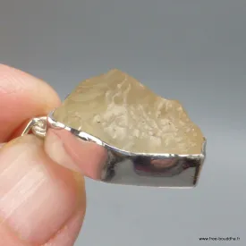 Petit pendentif Verre de Libye brut – Argent 925 poinçonné - Pendentifs pierres naturelles