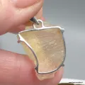 Pendentif Verre de Libye forme éclat brut – Argent 925 authentique