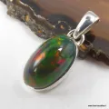 Pendentif Opale Noire Welo Rouge et Jaune AAA – Argent 925