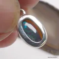 Pendentif Opale Noire Welo Bleue AAA – Ovale Argent 925