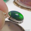 Pendentif Opale Noire Welo Vert Profond AAA – Argent 925