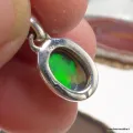 Pendentif Opale Noire Welo Vert et Bleu AAA – Argent 925