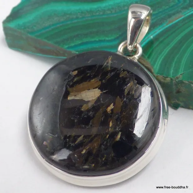 Gros Pendentif Nuumite Authentique ronde - Groënland - Pendentifs pierres naturelles