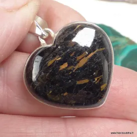 Pendentif Coeur en Nuumite du Groenland - Authentique - Pendentifs pierres naturelles