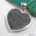 Pendentif Coeur en Nuumite du Groenland - Authentique - Pendentifs pierres naturelles