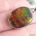 Pendentif Ammolite Authentique rouge feu - Argent 925 - Pendentifs pierres naturelles
