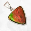 Pendentif Ammolite du Canada triangulaire grade AAA - Pendentifs pierres naturelles