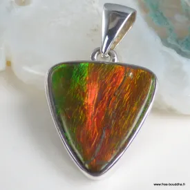 Pendentif Ammolite du Canada triangulaire grade AAA - Pendentifs pierres naturelles