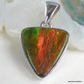 Pendentif Ammolite du Canada triangulaire grade AAA - Pendentifs pierres naturelles