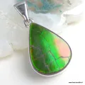 Pendentif Ammolite Verte du Canada - Authentique AAA - Pendentifs pierres naturelles