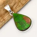 Pendentif Ammolite Verte du Canada - Authentique AAA - Pendentifs pierres naturelles