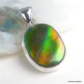 Pendentif Ammolite fondu de vert orange - Authentique - Pendentifs pierres naturelles
