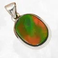 Pendentif Ammolite fondu de vert orange - Authentique - Pendentifs pierres naturelles
