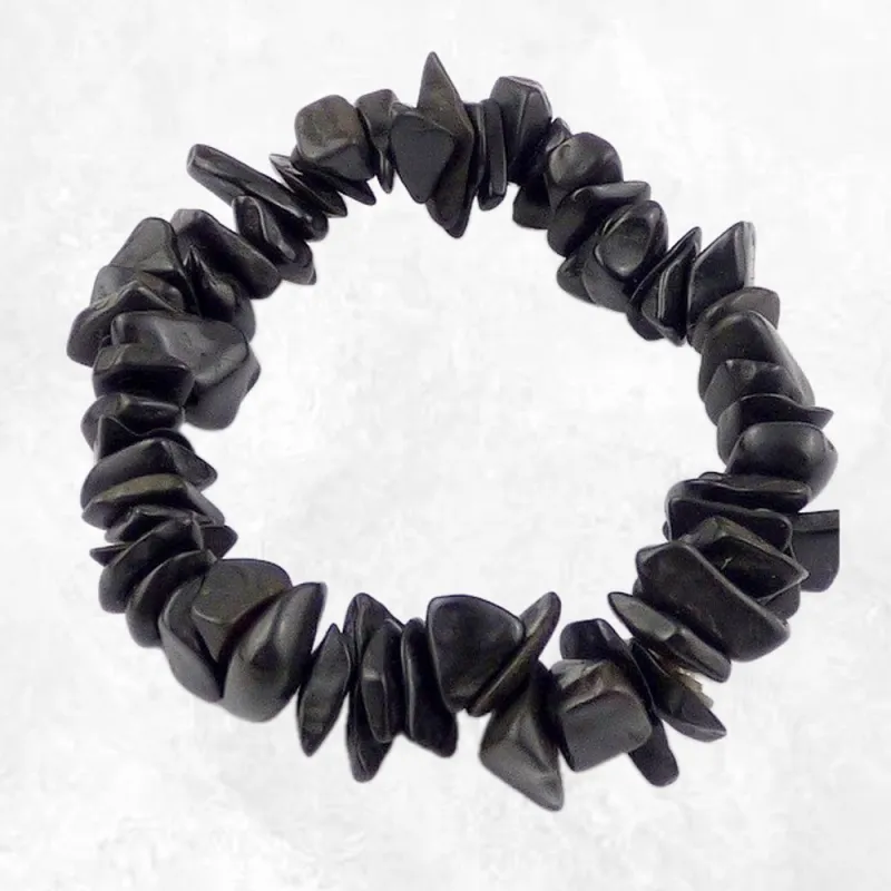 Bracelet Agate Noire naturelle en chips – Bijou énergétique
