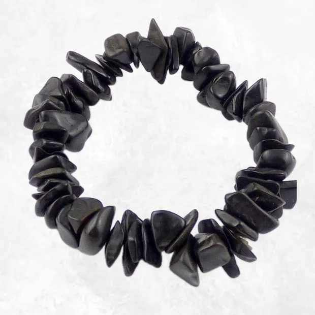Bracelet Agate Noire naturelle en chips – Bijou énergétique