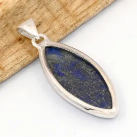 Pendentif Lapis lazuli marquise argent 925 - Bijoux en Lapis-lazuli
