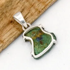 Pendentif Azrutie Malachite stalactite forme libre - Bijoux en Azurite Malachite