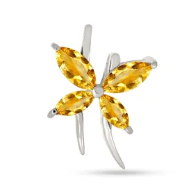 Pendentif Citrine forme papillon - argent 925 - Bijoux en Citrine