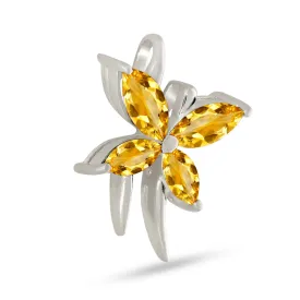 Pendentif Citrine forme papillon - argent 925 - Bijoux en Citrine