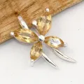 Pendentif Citrine forme papillon - argent 925 - Bijoux en Citrine