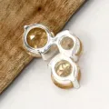 Pendentif 3 Citrines rondes facettées en argent 925 - Bijou jaune doré