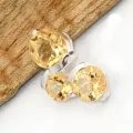 Pendentif 3 Citrines rondes facettées en argent 925 - Bijou jaune doré