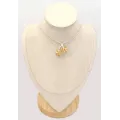Pendentif citrine facettée 2 fleurs - argent 925 - Bijoux en Citrine