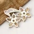 Pendentif citrine facettée 2 fleurs - argent 925 - Bijoux en Citrine