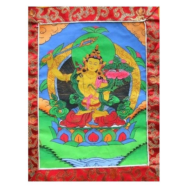 Tangka peinture tibétaine Manjushri 40 X 76 CM Tangkas tibétains TANMAN