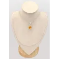 Pendentif Citrine cabochon ovale en argent 925 - Bijoux en Citrine