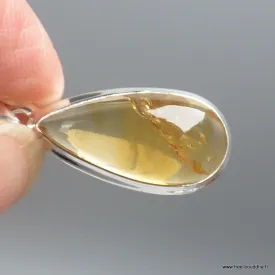 Pendentif Citrine cabochon goutte - belle inclusion - Bijoux en Citrine