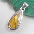 Pendentif Citrine cabochon goutte - belle inclusion - Bijoux en Citrine