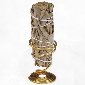 Porte-encens Palo Santo et fagot de sauge en laiton | Éveil Oriental