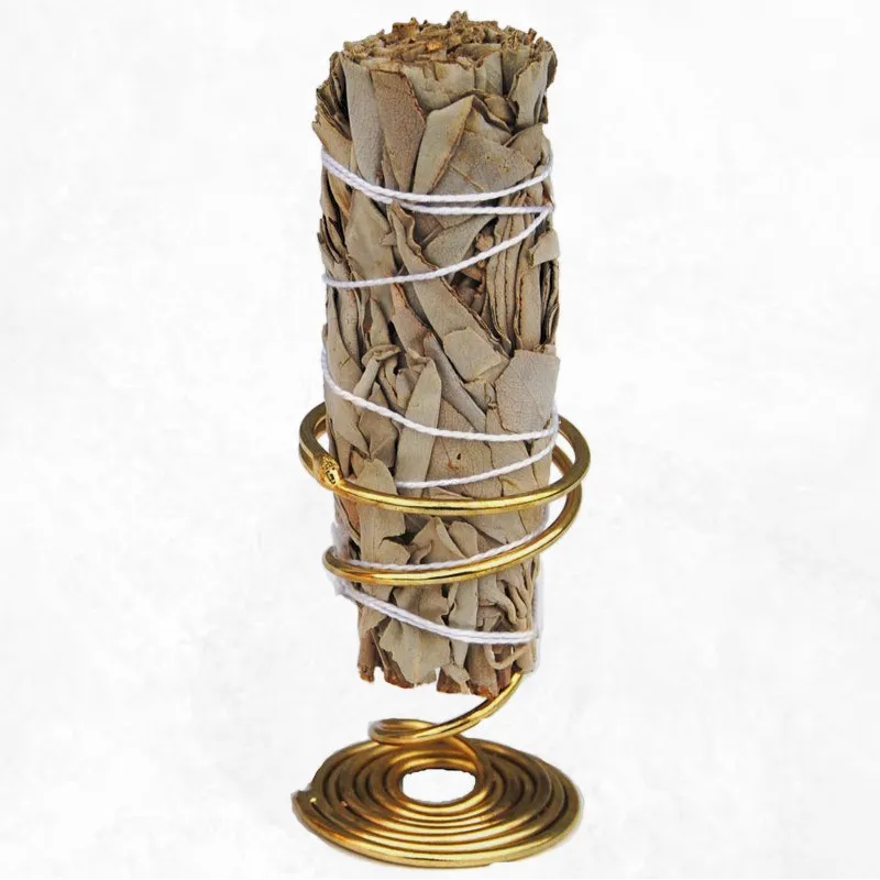 Porte-encens Palo Santo et fagot de sauge en laiton | Éveil Oriental