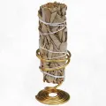 Porte-encens Palo Santo et fagot de sauge en laiton | Éveil Oriental
