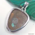 Grand Pendentif Authentique Opale Boulder d'Australie - Bijoux en Opale Boulder