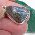 Pendentif opale Boulder d'Australie forme libre – argent 925