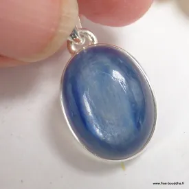 Pendentif cyanite bleue naturelle, cabochon ovale - Pendentifs pierres naturelles