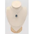 Pendentif cyanite bleue naturelle, cabochon ovale - Pendentifs pierres naturelles