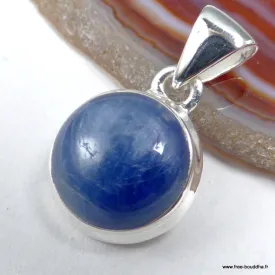 Pendentif cyanite bleue naturelle, cabochon rond - Pendentifs pierres naturelles